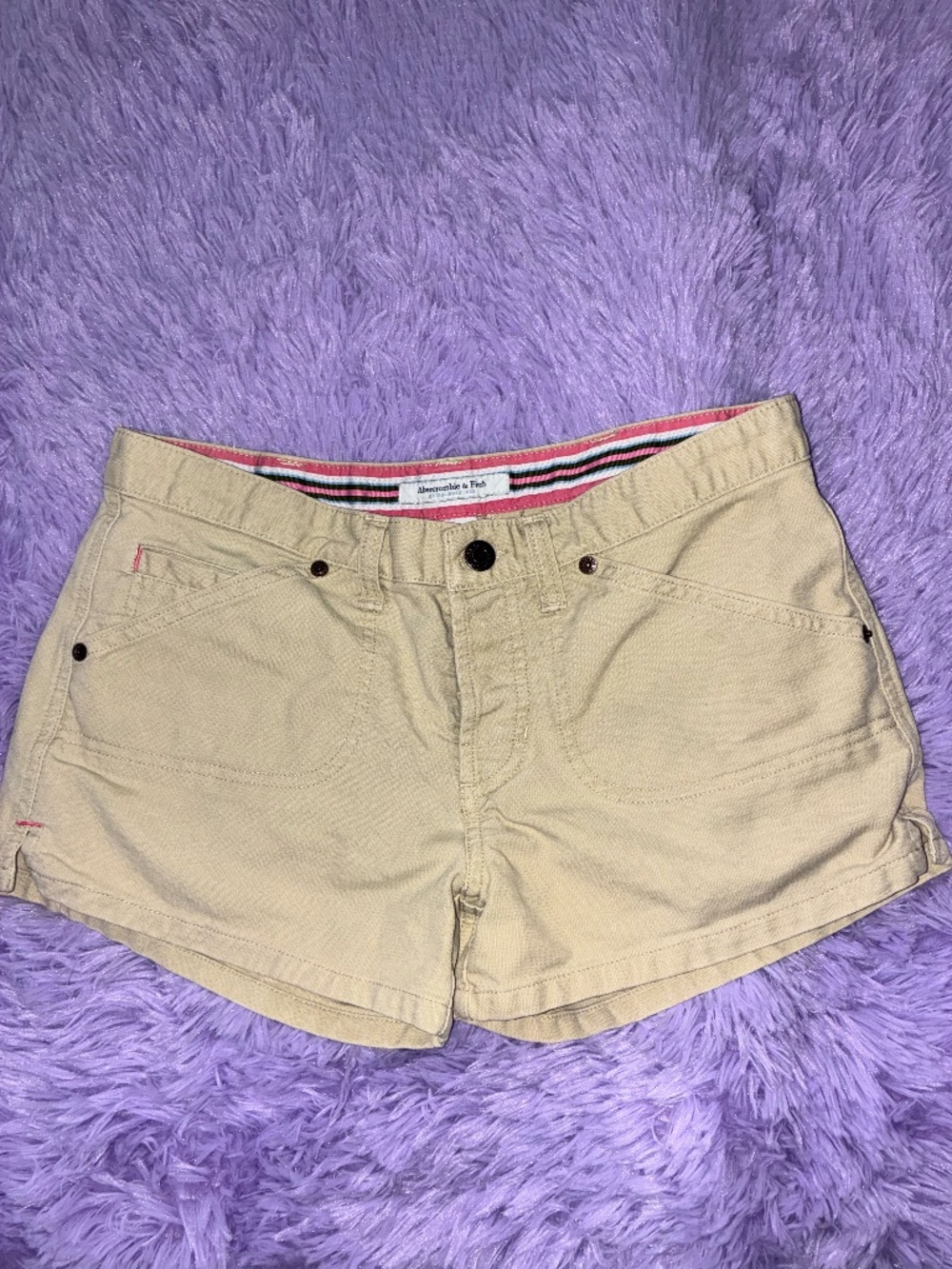 Vintage Y2K  Abercrombie & Fitch Khaki Shorts Low Rise Tan Cargo
